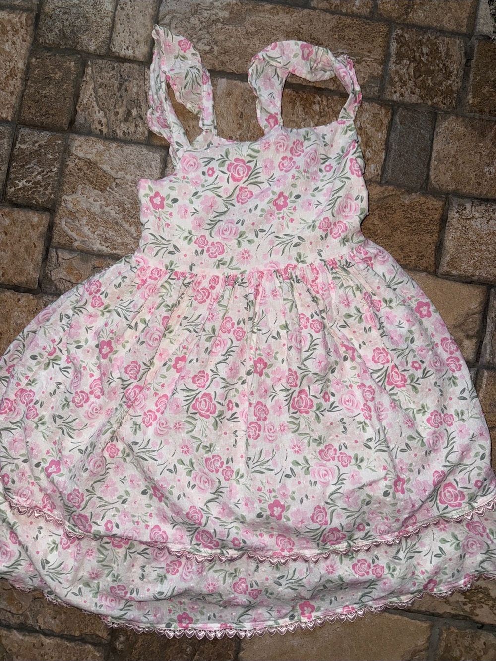 Catherine Malandrino Girls Floral Pink and Green Sundress